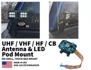 HAM CB Radio UHF Antenna Mobile Truck Bed Stake Mount No Drill USA Made LED