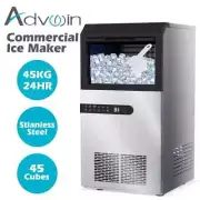 Commercial Ice Maker Machine Portable Ice Cube Tray Stainless Steel 45KG/24HR