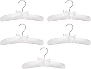 Fahgaer 5Pcs Luxury Satin-Padded Children's Clothes Kids' Cloth Hook Hanger Wardrobe Organiser-White