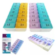2 Pack Am Pm 7 Day Pill Box Medicine Vitamin Case Holder