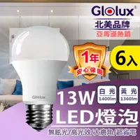 在飛比找ETMall東森購物網優惠-【Glolux 北美品牌】(6入組)13W LED 3000