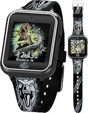 Accutime Jurassic World Kids Smart Watch with Touchscreen, 10 Dinosaur-Themed Faces, Camera, Step Counter, Calculator, Timer, Alarm, and Games – Fun Interactive Watch for Boys and Girls, Black, 40mm,