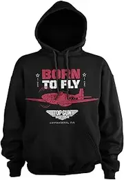 [Top Gun: Maverick] Officially Licensed Top Gun - Born to Fly Hoodie (Black), Large