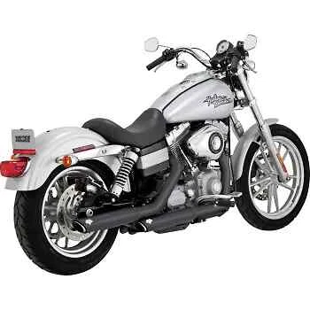 VH Twin Slash 3in Slip On Muffler Exhaust Black Harley Dyna Fat Bob CVO 09