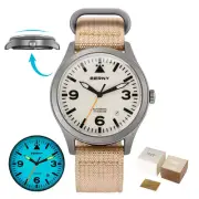 BERNY Pilot Titanium Mechanical Men Watch Sapphire AR Coating Super Luminous