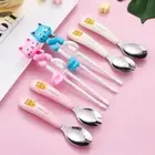 Cartoon Cat Portable Cutlery Set Tableware Suit Picnics Camping