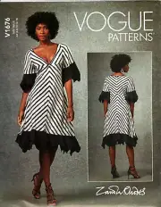 Vogue V1676 Misses 6 to 14 Zandra Rhodes Handkerchief Hem Dress Sewing Pattern