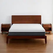 Ecosa Solid Timber Bed Base - Double Bed Base - Walnut Colour