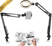 20cm Phone Ring Light w/ Dual Arm Stand for Video Craft Lessons
