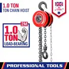1 Ton Block and Tackle 2M Chain Block Hoist Crane Pulley Garage Lifting Tool New