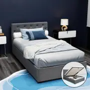 Artiss Fabric Bed Frame King Single Gas Lift Beds Base