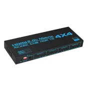 1Pack HDMI Matrix Switch 4x4 4 In 4 Out 4K W/ EDID Extractor & IR Remote Control
