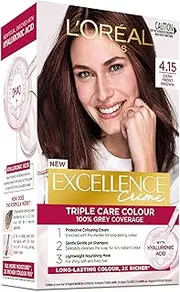 L'Oréal Paris Excellence Creme, 4.15 Dark Frosted Brown (100 Percent Grey Coverage)