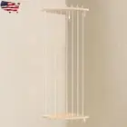 Wood Corner Stuffed Animal Storage Shelf with Led Light and Adjustable Length