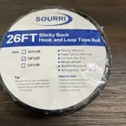 New, 1x26’ Sticky Back Hook & Loop Tape Roll