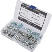135 Piece (M3-M8) Four Claw Nuts Assortment Kit