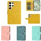 Grass Embossing Wallet Stand Phone Cover for Samsung S24 S23 S21 A55 A33 A35 A15