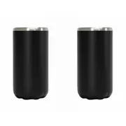 2x Annabel Trends 14.5cm S/S Can Soda Beverage Cooler Insulated Skinny Black