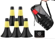 5 x Rip Cones with Grip basketball dribbling agility training Yellow/Red