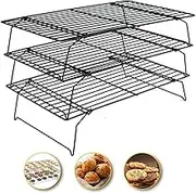 TIAMORK Excelle Elite 3-Tier Cooling Rack for Cookies, Cake and More - Cool Batches of Cookies, Cake Layers or Finger Foods, Black