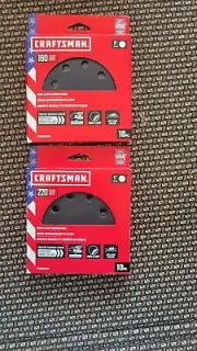 NEW Craftsman Sandpaper 5”DISC (180 GR. 10PC)(220 GR. 10PC)NIP MADE USA