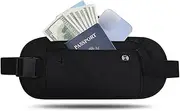 Sports Waist Bag for Men Women Waist Pouch with Headphone Hole Slim Phone Holder Belt for Running Hiking Gym Travel Black