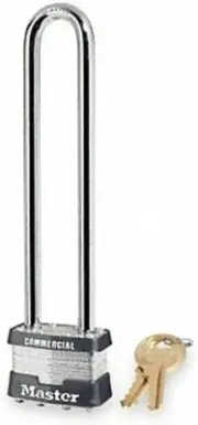MASTER LOCK Keyed Padlock, 3/4 in,Rectangle,Silver