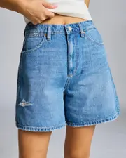 [Wrangler] Wrangler Women's High A-Line Shorts in Blue Cult Size 6 6 Blue Cult