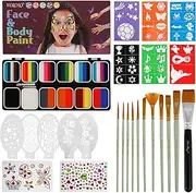 Fairy Face Painting Kit,Perfect Face Painting Kit,Quality Face Painting Palette,Face Paint 12 Split Cake Face Painting Kit Environmental Water Activated Face Paint Kit