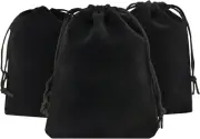 50Pcs Velvet Drawstring Bags Jewelry Bags Pouches (Black, 4" X 6")