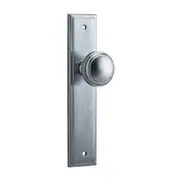 Iver Paddington Door Knob on Stepped Backplate Brushed Chrome