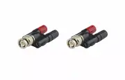 2 x NEW BNC male plug to two dual Banana jack RF adapter connector US SHIP