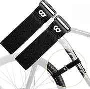 CyclingDeal Pack of 2 Bike Rack Straps - Bicycle Wheel Stabilizer for Car, Garage Rack, Repair Stand - Double Sided Extra Long Adjustable Hook and Loop Straps - Universal Fit for All Size Bikes