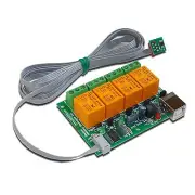 PC USB Four(4) Relay Board with temperature sensor TCN75A for Home Automation