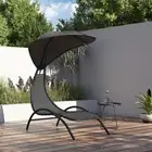 Sun Lounger Outdoor Furniture Day Bed Sunbed Dark Grey Fabric and Steel vidaXL