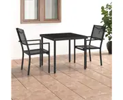 3 Piece Outdoor Dining Set Steel - 3