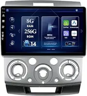 9inch IPS Car GPS Navigation Stereo Radio for Ford Ranger PJ PK/Mazda BT-50 2006-2011 Android 14 Double Din Head Unit Carplay DSP WiFi BT SWC FM AM 360-Camera Fast Boot 8G+256G
