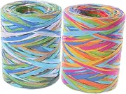 MINAOLULUS 2Rolls Ribbon for Present Wrapping Durable Craft Strings for Christmas Decorations DIY Projects for Present Wrapping and