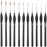 11 Pcs Miniature Paint Brushes, Fine Tip Paintbrushes, Detail Paint Brush Set Perfect for Acrylic, Watercolor, Oil, Craft, Models, Warhammer 40k