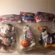 NEW 1996 LOT OF 3 Space Jam Taz BUGS Bunny & Daffy Duck McDonalds Plush Toys