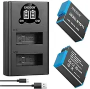 ENEGON Battery and Charger for GoPro Hero 11 Hero 10 Hero 9, 1800mAh (2 Pack) Rechargeable Li-Ion Batteries and Dual Smart LCD Charger with Type-C Cable, Compatible with Gopro Hero Camera Accessories