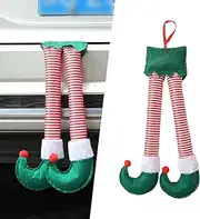 Gunhunt Pack-1 Santa Elf Legs, Car Trunk Leg Pendant, Christmas Plush Decorations, Snap On Trunk or Christmas Tree, Car Decorations (Multicolored)