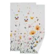 Flower Bathroom Hand Towels Set of 2 Butterfly Fingertip Towels Color Florals