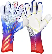 Goalkeeper Gloves, Youth Soccer Gloves, Professional Men's Latex Soccer Goalkeeper Gloves, Soccer Goalkeeper Gloves with Finger Protection for Training and Game