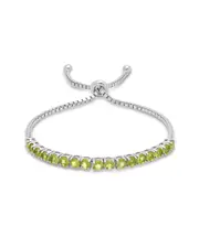 MaxColor Silver 5.10 ct. tw. Peridot Adjustable Bolo Bracelet