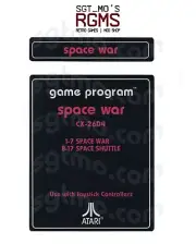 Atari 2600 Replacement Text Style Label - Space War