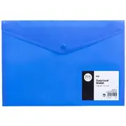 Keji A4 Button Document Wallet Blue