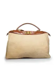 Beige Peekaboo Zucca Jacquard Bag