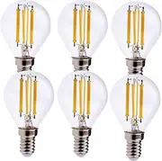 FEILEMAN E14 LED Light Bulbs SES Small Edison Screw 7W G45/P45 3000K Warm White Super Bright Ball Bulbs Replaces 60W, G45 E14 LED Bulb,1055lm Golf Ball Filament Bulbs, Clear Glass, 6 Pack