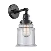 Innovations Canton 6" LED Semi-Flush, Black/Seeded Bell - 201FSW-BK-G184-LED